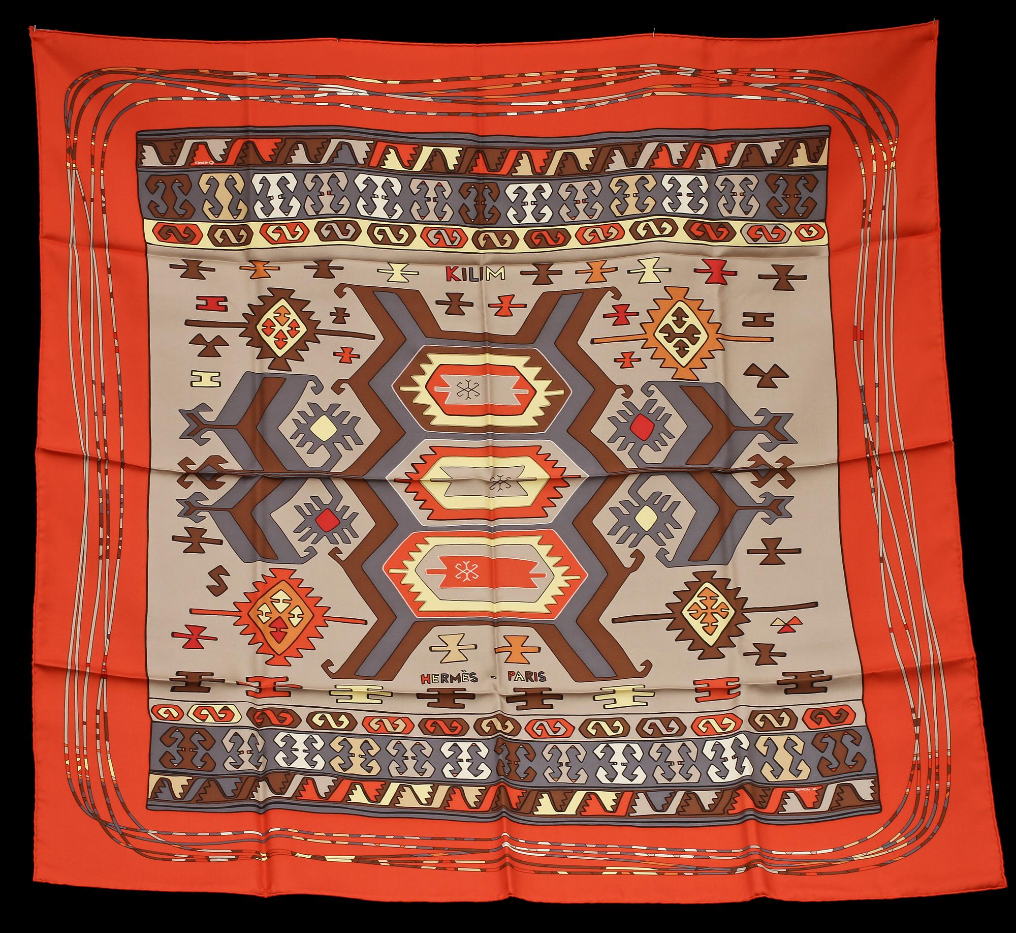 SCARF, siden, "Kilim", design Dimitri Rybaltchenko, Hermès, Paris.