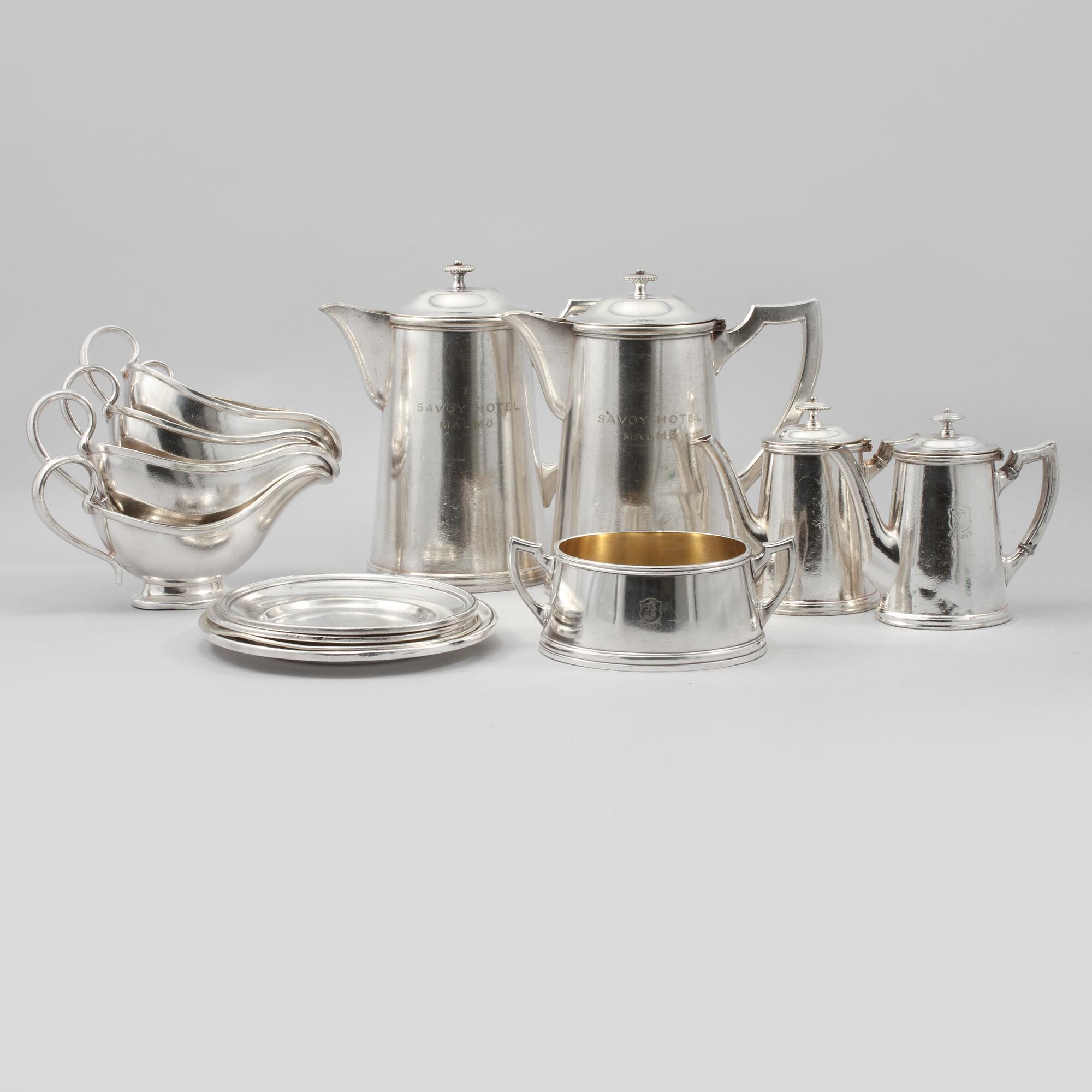 SERVISDELAR, 14 st, så kallat restaurangsilver, bl a Gense, 1900-tal.