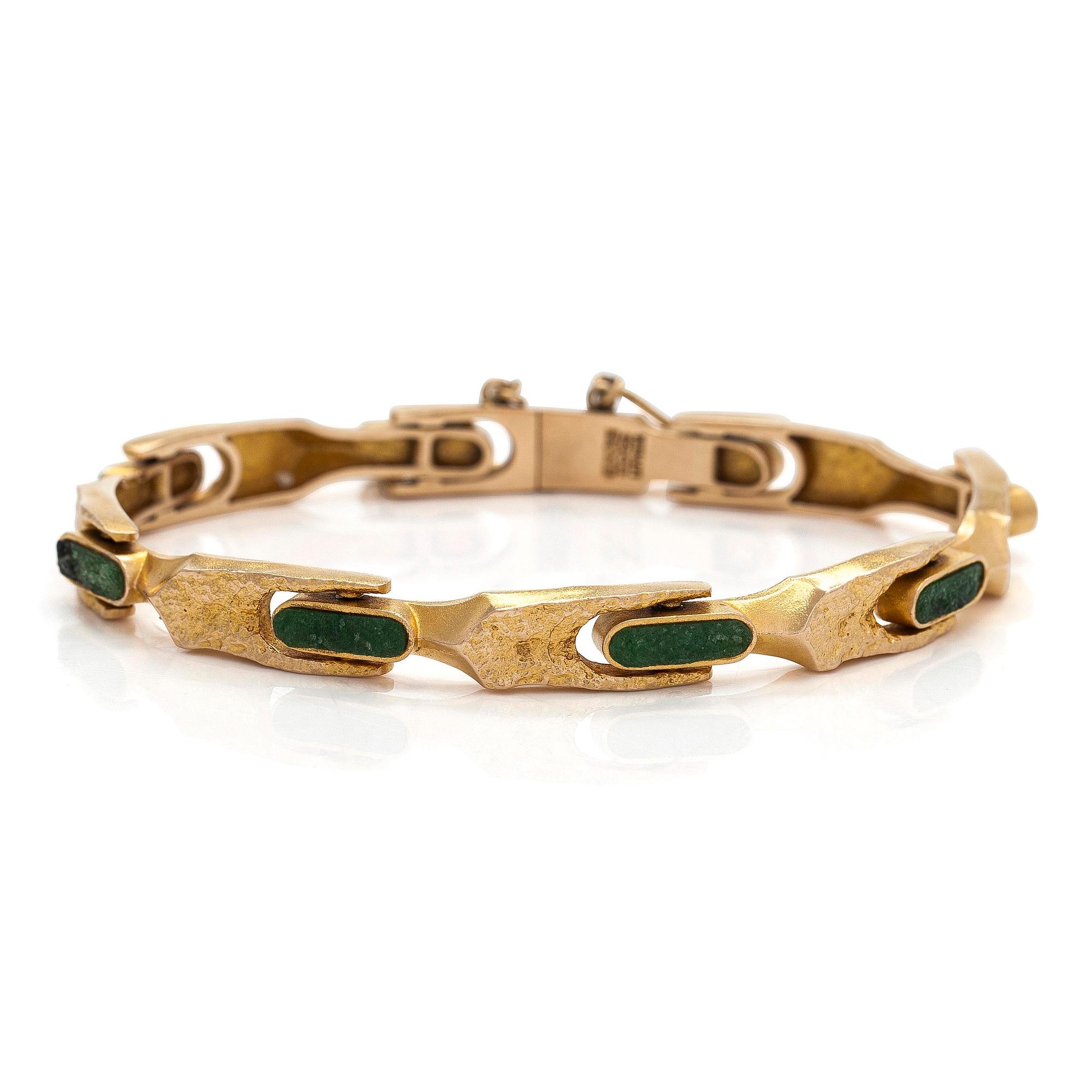 Björn Weckström, armband, "Namban", 14K guld och zoisit, Lapponia 1977.
