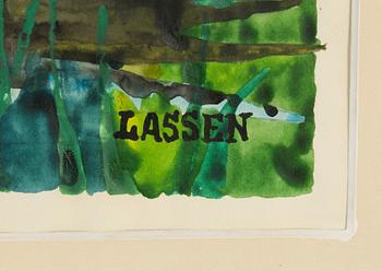 Bo Lassen, watercollour, signed.