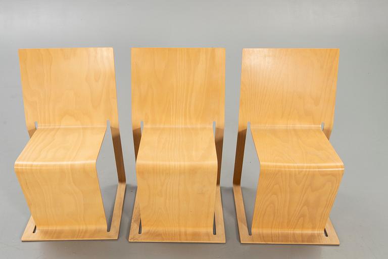 Peter Karpf, chairs, 3 pcs, "Voxia", I-shape, later part of the 20th century.