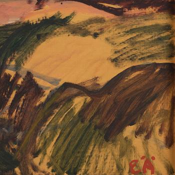 Erling Ärlingsson, Southern landscape with a bridge and church on a cliff.