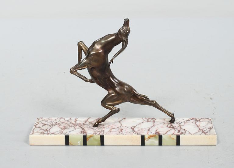 SKULPTUR, patinerad metall och sten, art deco, 1900-talets andra kvartal.