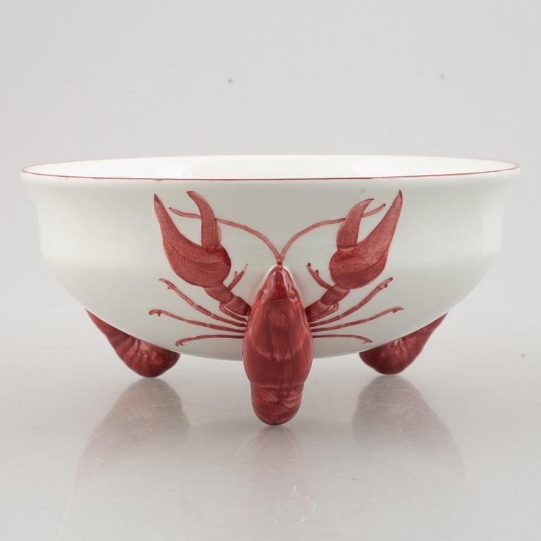 Alf Wallander, crayfish bowl and plates, Rörstrand (13 pieces), second half of the 20th Century.