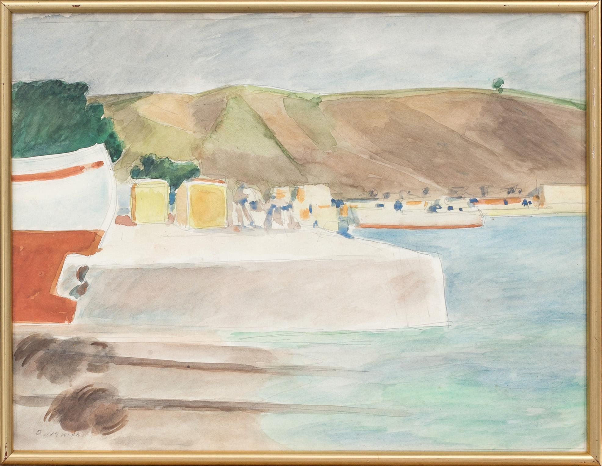 OLLE NYMAN, gouache. Signerad.