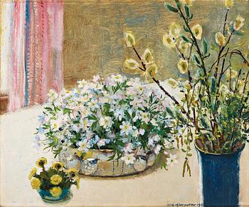 Olle Hjortzberg, Still life with Coltsfoot and Anemone nemorosa.