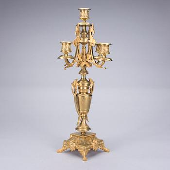 KANDELABER, förgylld brons, Ryssland ca 1870-1880.