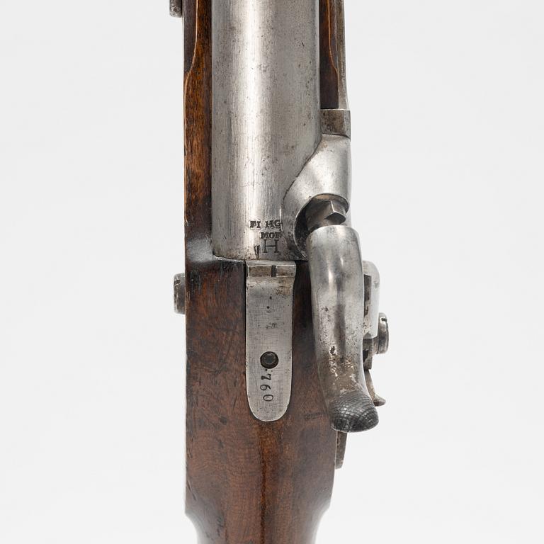 A Swedish percussion rifle 1845-54 pattern with bayonet.