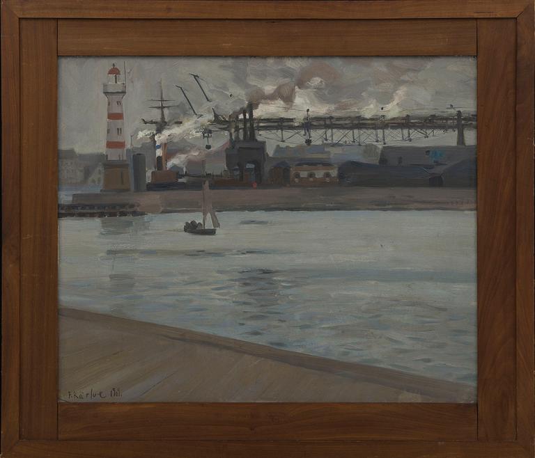 FRITZ KÄRFVE, oilon panel signed and dated 1909.