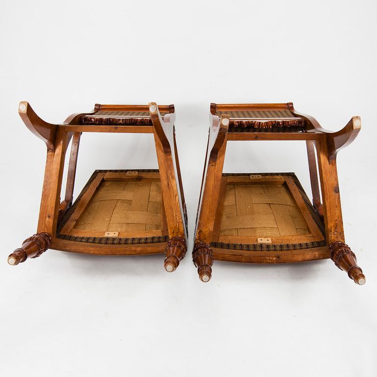 KARMSTOLAR, ett par, biedermeier, Ryssland 1800-talets första hälft.