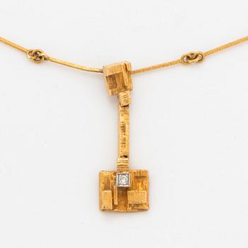 Björn Weckström, a single cut diamond necklace "Thai", Lapponia, 1979.