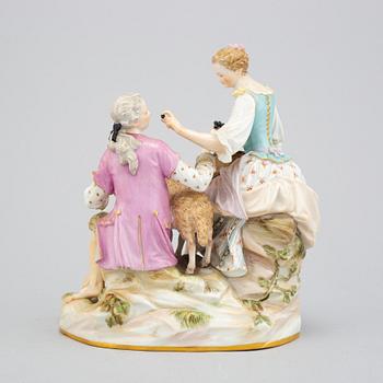 A Meissen porcelain figure group, circa 1890.