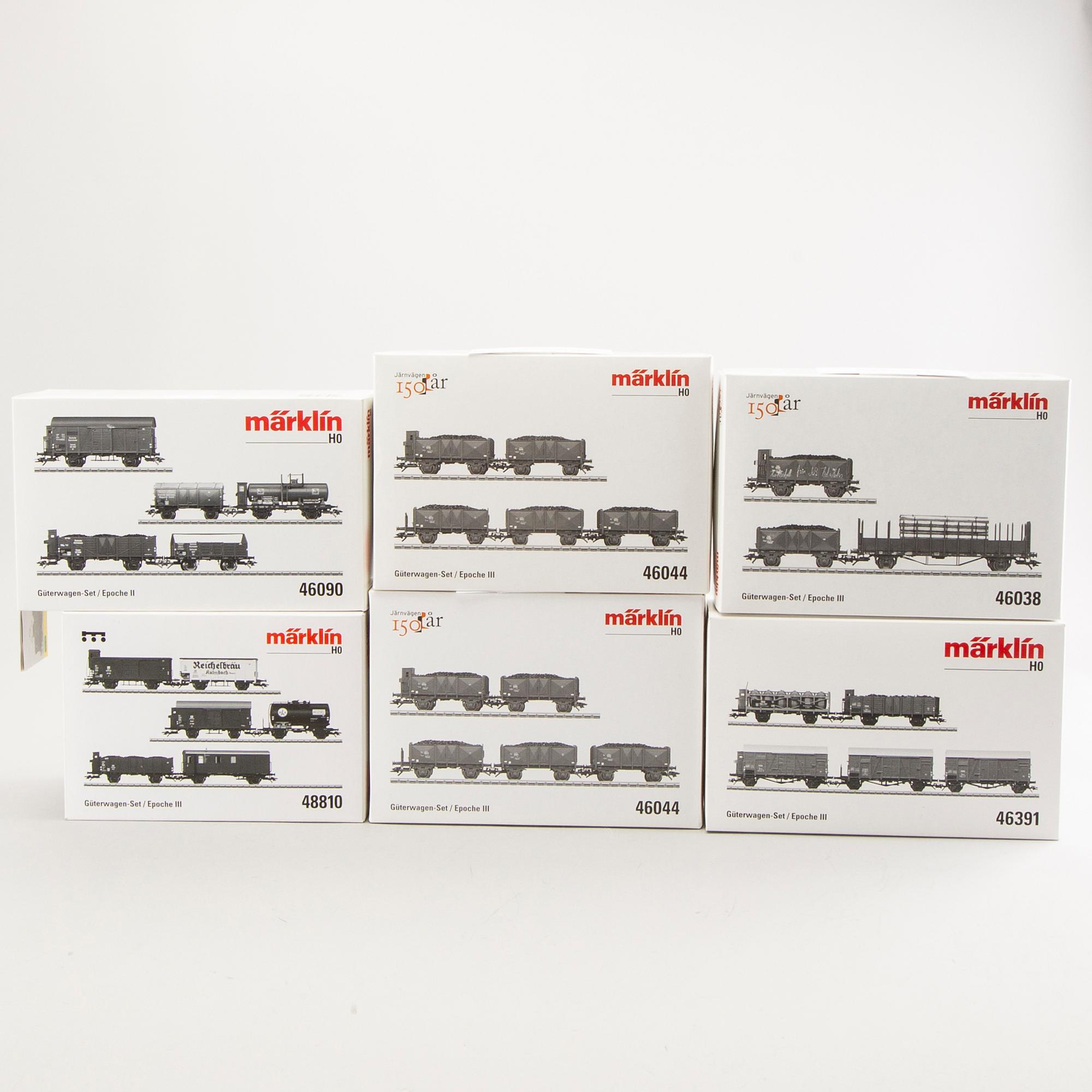 Märklin, 6 godsvagnset, H0.