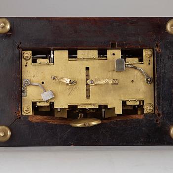 A rare gilt brass on ebonised base Lion Automaton figure clock, Augsburg circa 1630.