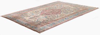 An antique silk Kashan 'Mohtasham', c. 297 x 216 cm.