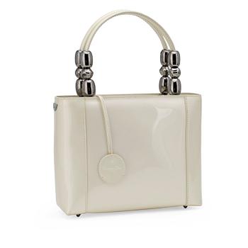 425. CHRISTIAN DIOR, a white patent leather handbag.