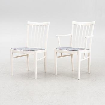 Carl Malmsten, matbord och stolar, 10 st samt karmstolar, ett par, "Herrgården", Bodafors, 1900-talets slut.