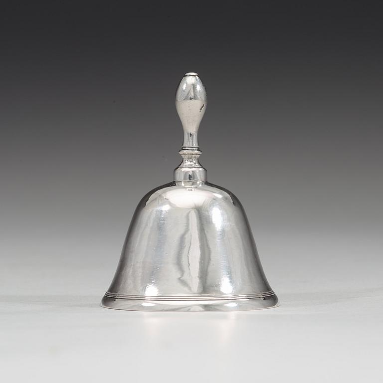 A Swedish 18th century silver table-bell, marks of Pehr Zethelius, Stockholm 1798.