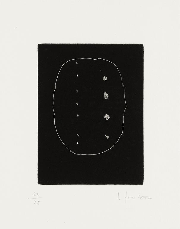 Lucio Fontana, "Dix eaux-fortes. L'Épée dans l'eau" (Alain Jouffroy), from the series; "Antologia internazionale dell'incisione contemporanea".