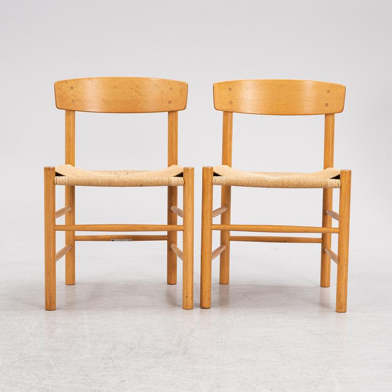 Børge Mogensen, a set of six model 'J39' oak chairs, FDB Møbler, Denmark.