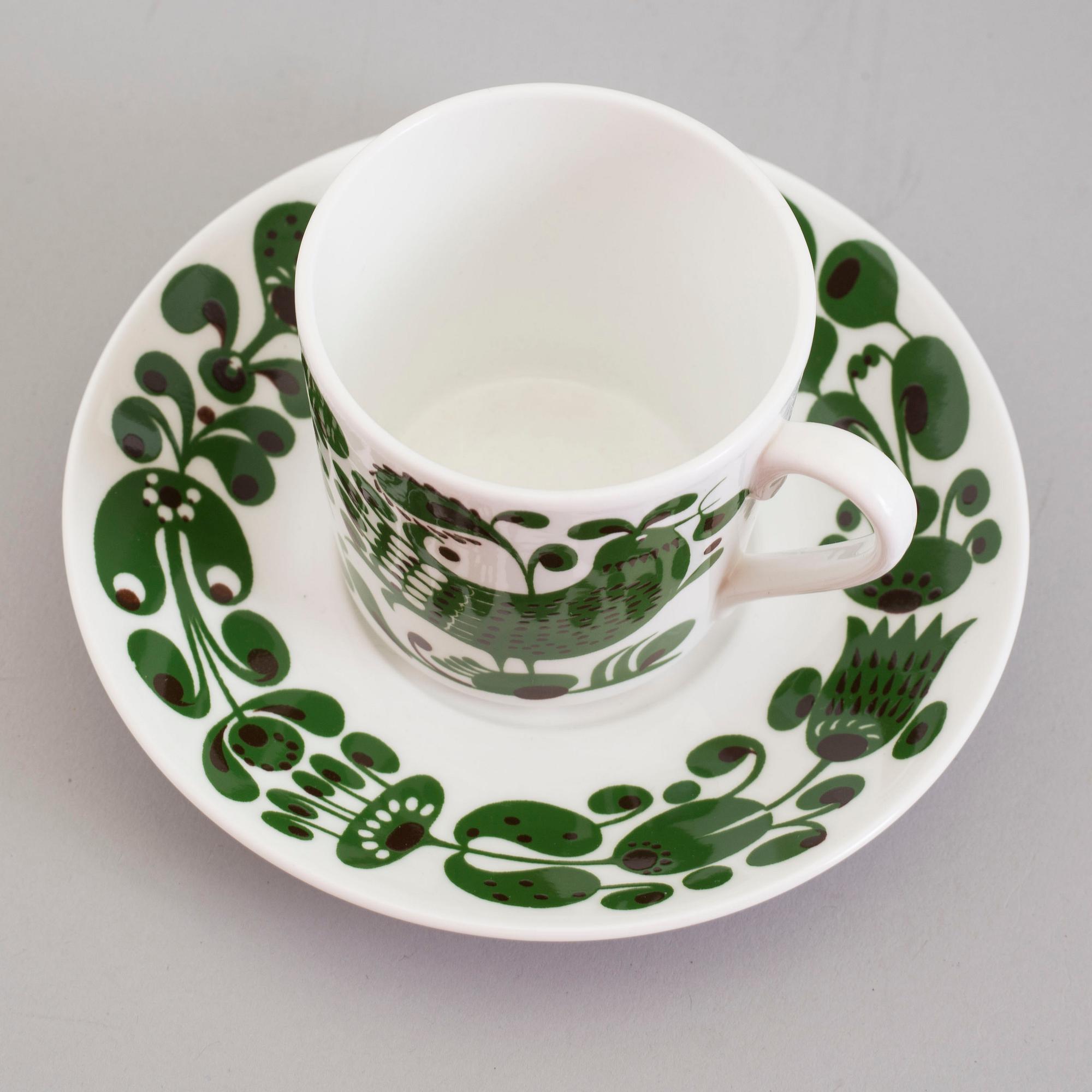 An 11 pcs 'Turtur' porcelain coffee service by Stig Lindberg for Gustavsberg.