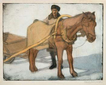 Eero Järnefelt, "HORSEMAN WITH HIS HORSE".