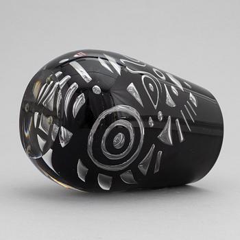 Lars Hellsten, vas, glas, "Kungen", signerad, Orrefors, 1988.
