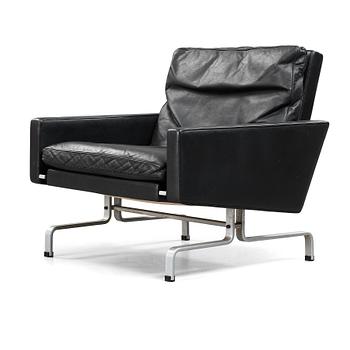 273. Poul Kjaerholm, a "PK31" black leather easy chair, edition E Kold Christensen, Denmark, 1960's.