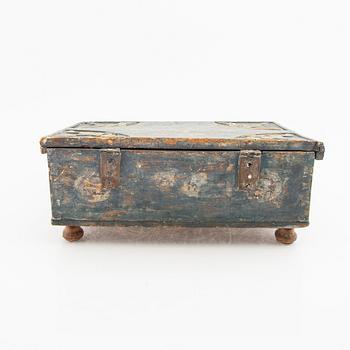 A painted wooden 18th century box.