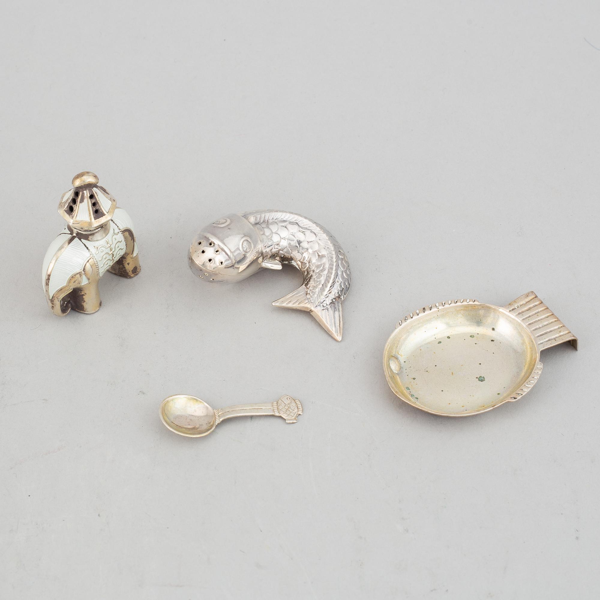 Saltkar, 3 st, silver, bl a Sven-Arne Gillgren, GAB.