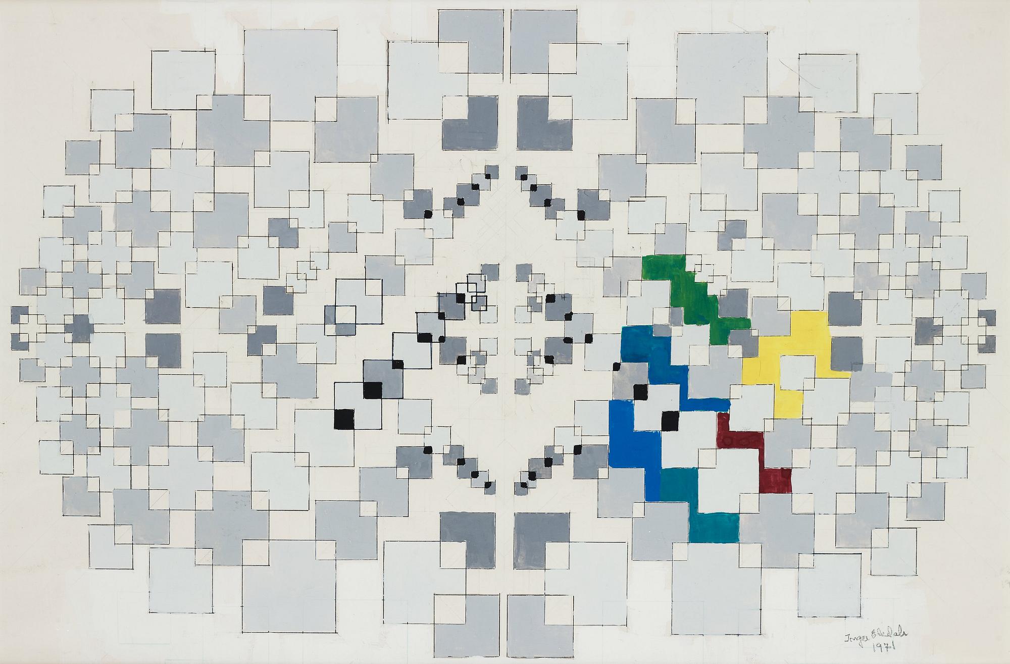 INGER EKDAHL, gouache på papper, signerad och daterad 1971.