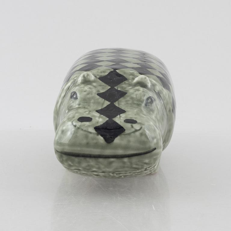 Lisa Larson, figurin, stengods, "Flodhäst" ur serien "Stora zoo", Gustavsberg.