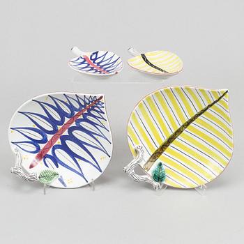 Stig Lindberg, four earthenware dishes, Gustavsberg studio.