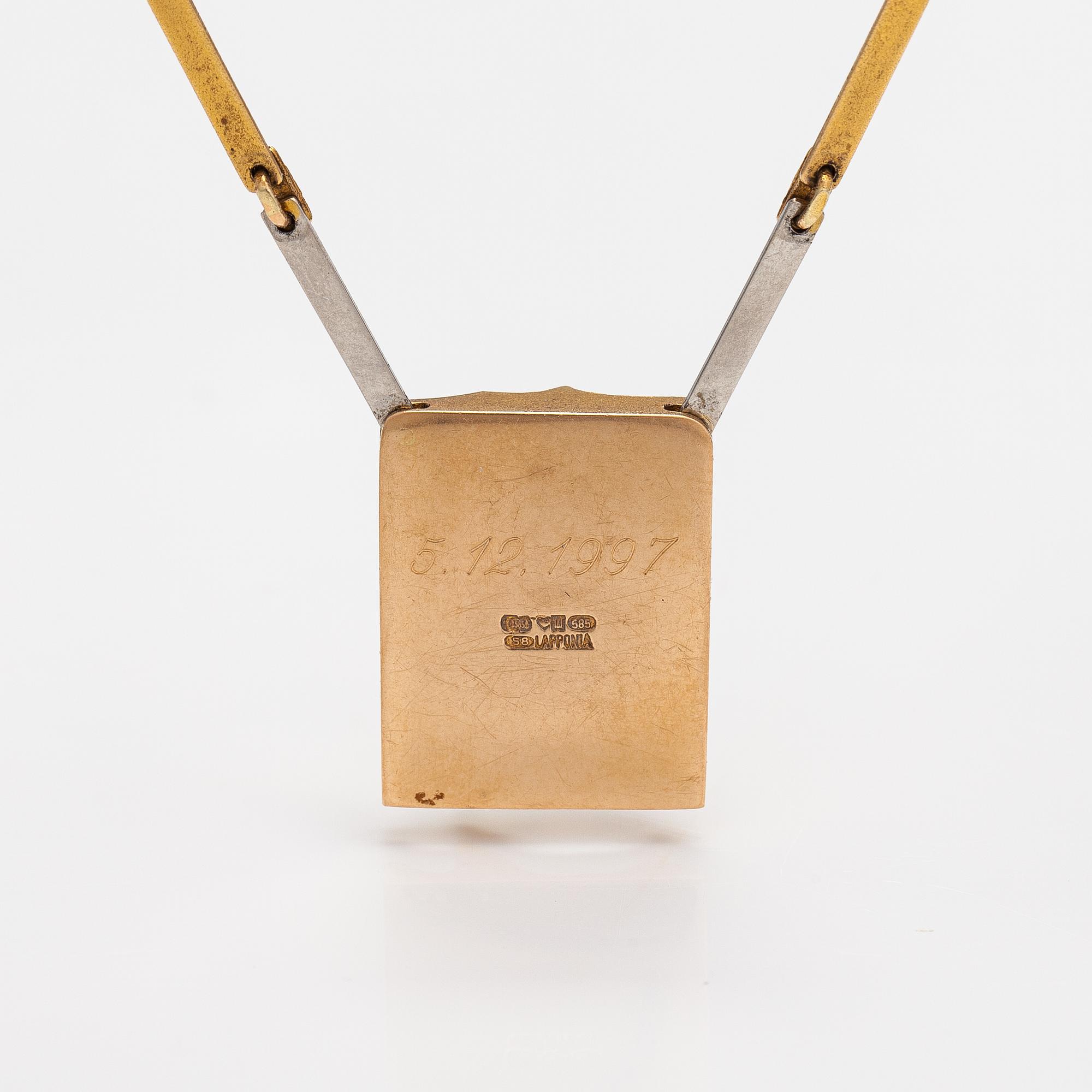 Björn Weckström, "Helios", a 14K gold and platinum necklace. Lapponia 1995.