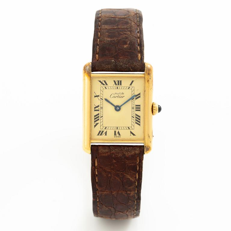 must de CARTIER, Tank, wristwatch, 23.5 x 23.5 (31) mm.