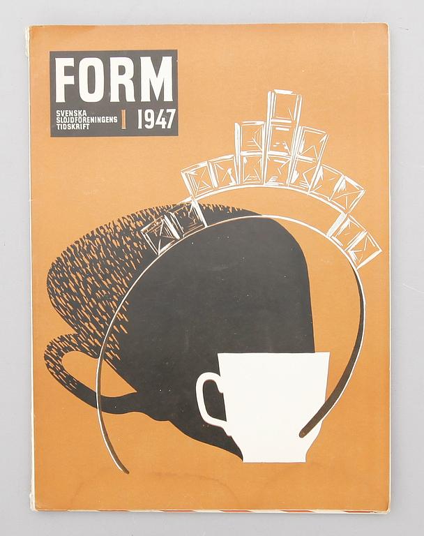 TIDSKRIFTER, ca 40 st, "Form", Svenska Slöjföreningens Tidskrift, 1940-/1960-tal.