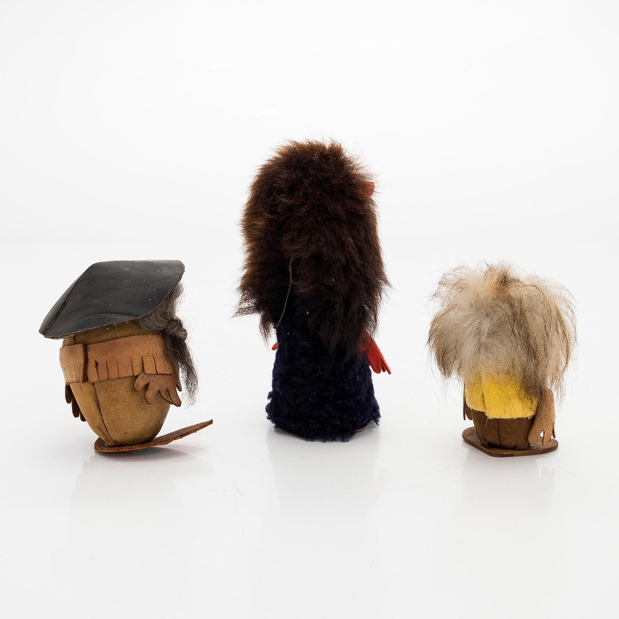 Helena Kuuskoski, figurer, 3 st, Atelier Fauni 1960-70-tal.