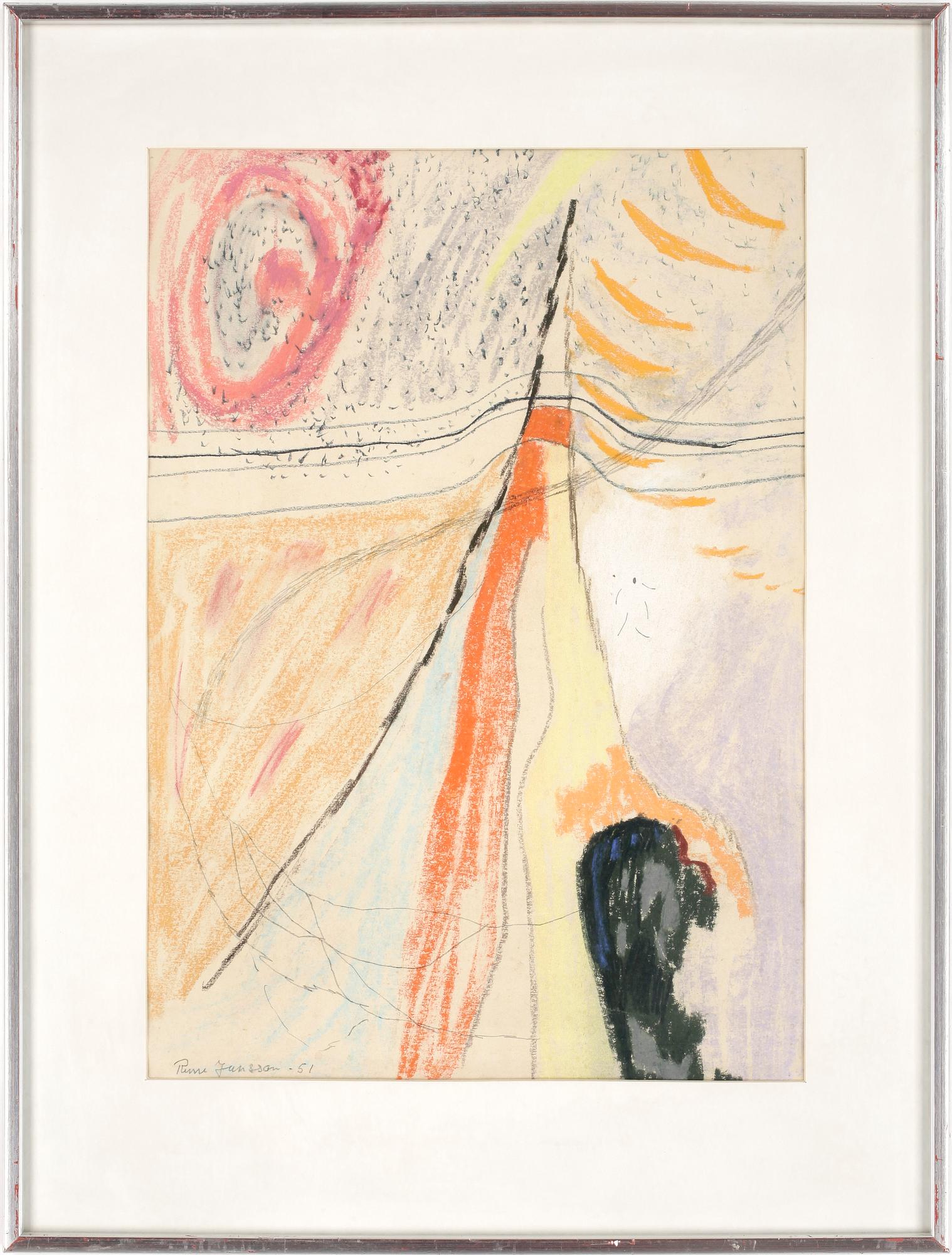 RUNE JANSSON, krita, sign o dat -51.