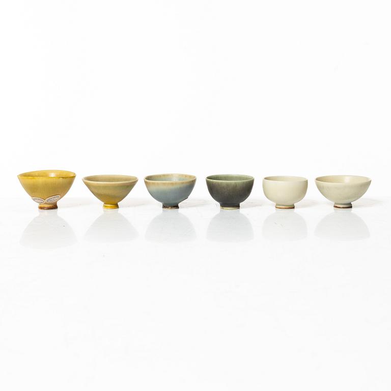 Berndt Friberg, miniature vases, eleven pieces, stoneware, Gustavsberg Studio 1960s/70s.