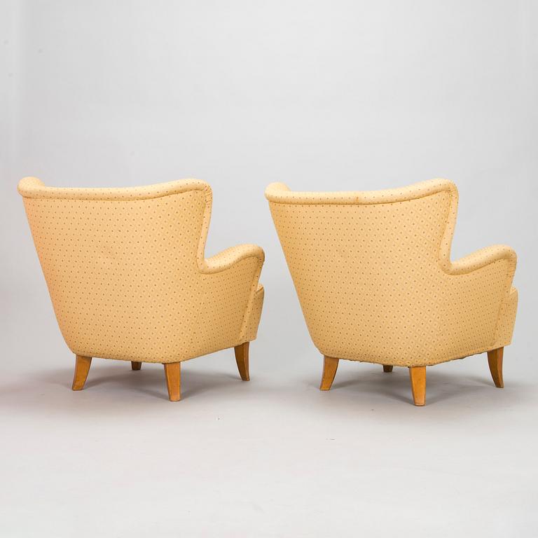 Ilmari Lappalainen, a pair of 1950's 'Laila' armchairs for Asko, Finland.