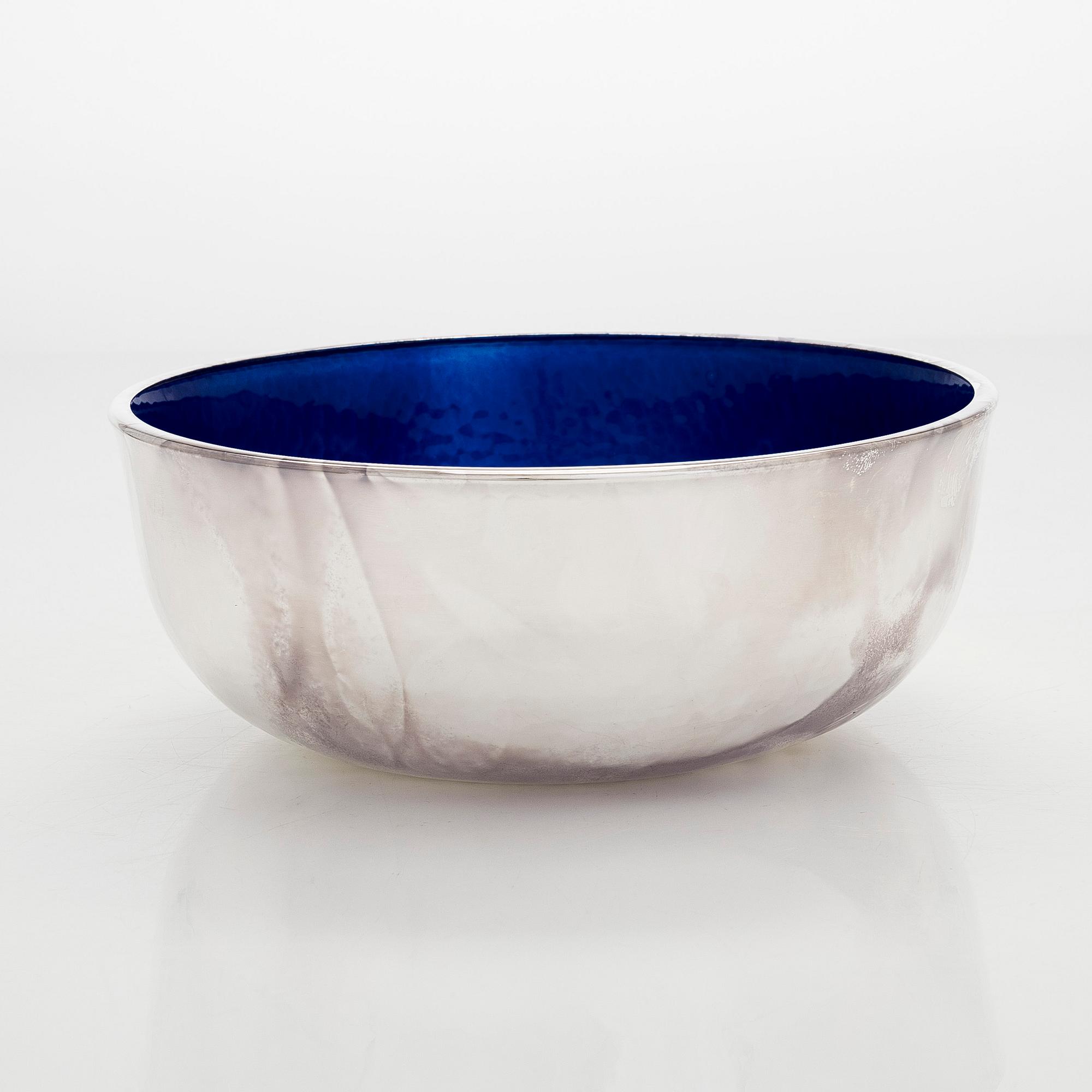 A sterling silver and enamel bowl, maker's mark of A. Tillander, Turku 2005.