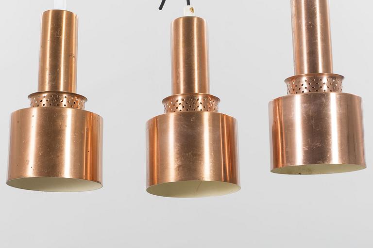 HANS-AGNE JAKOBSSON, three copper pendant lights from Markaryd.