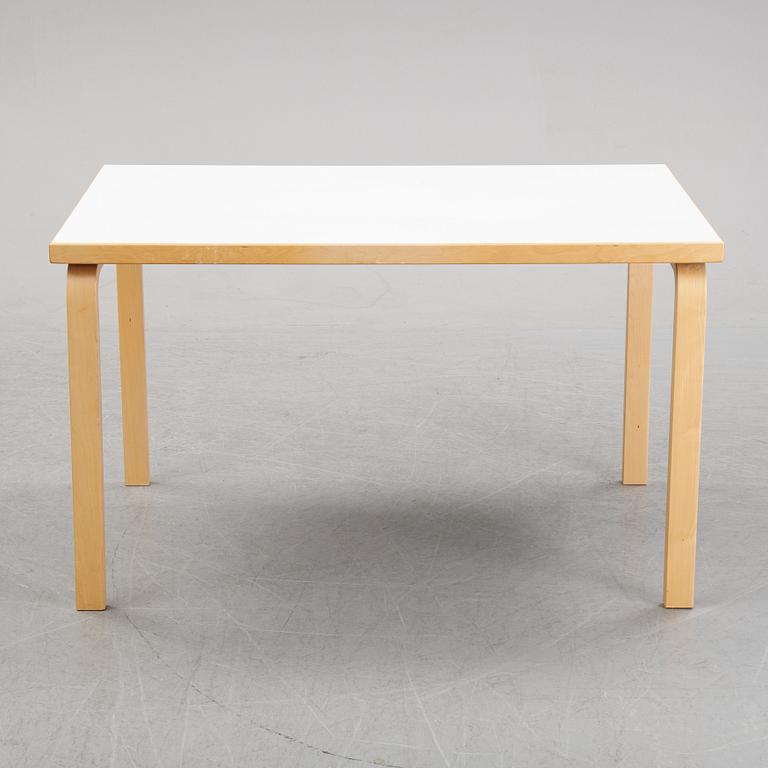 An 'Aalto' table and four chairs model 66 by Alvar Aalto for Artek, designed 1935.