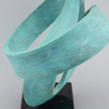 GEORG SCHEELE, sculpture, patinated bronze and granite, signed.