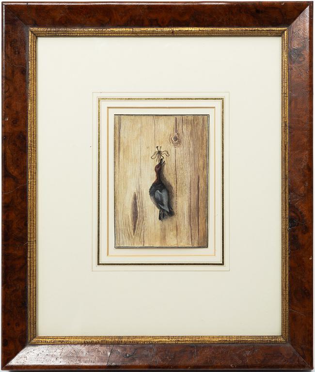 Unknown artist, likely Germany, watercolours, 2 pcs, game studies, 19th century.