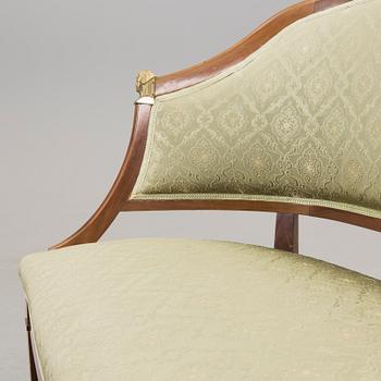 SOFFA, empirestil, Gustaf Bielsteéns Möbelaffär, Malmö, 1900-talets första hälft.