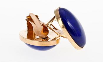 ÖRHÄNGEN, 18 K guld med lapis lazuli.