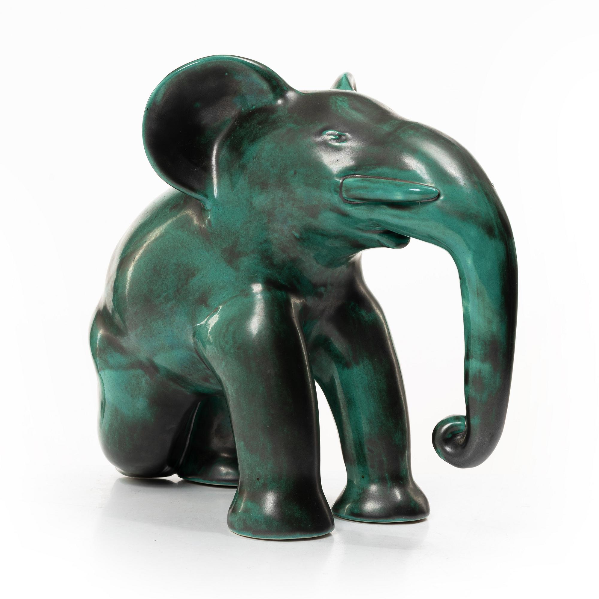 Allan Ebeling, skulptur, elefant, lergods, Upsala-Ekeby.