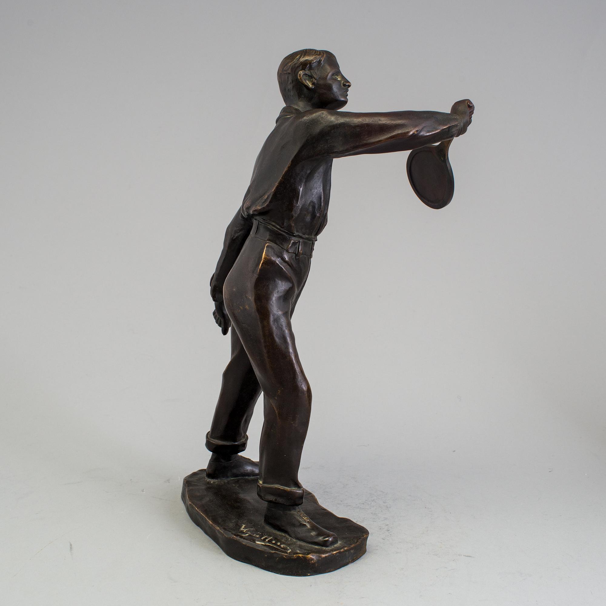 VITTORIO GÜTTNER, a bronze sculpture. Signed. Foundry marks F Dunn Co.