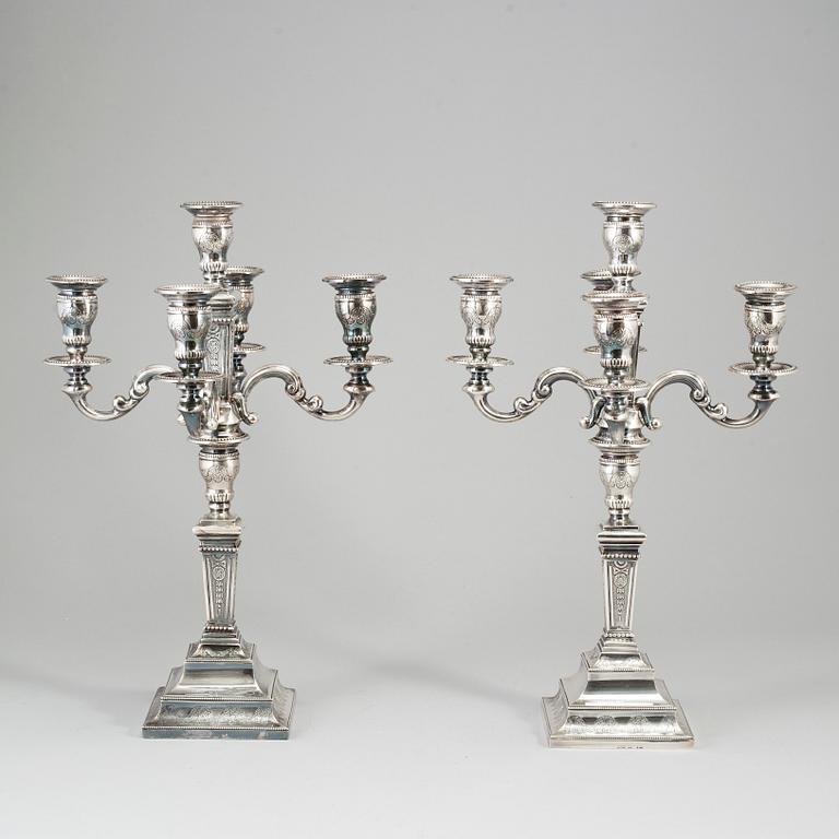 A pair of sterling silver candelabras, Polar Art, Stockholm (1980-2009).